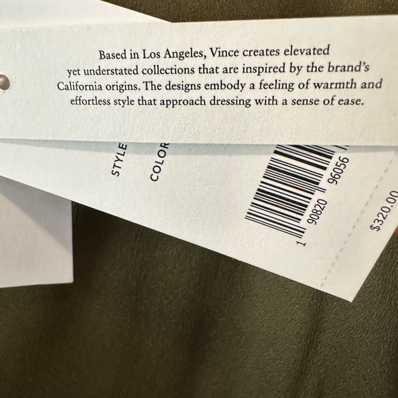 Vince silk charmeuse blouse NWT olive - Picture 6 of 7